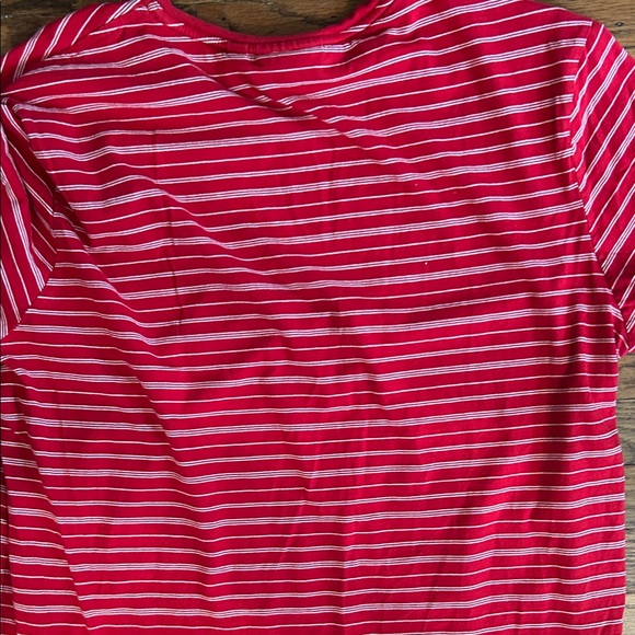 Lacoste Red and White Striped Tee - Picture 4 of 4